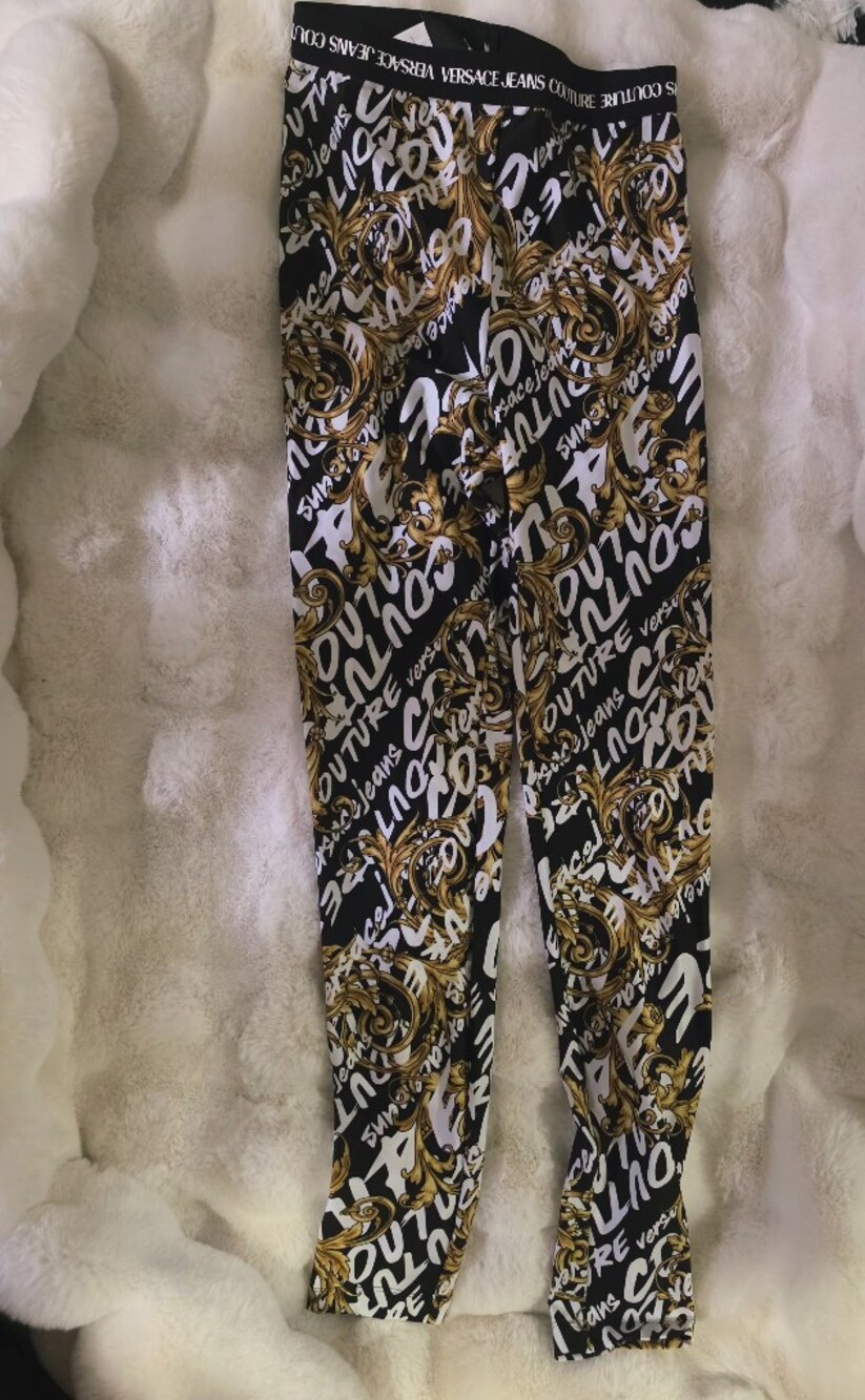 Versace Black & Gold Graphic Leggings